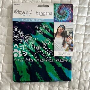 Styled Basics Bandana with Blue, Purple and Green Paisley Patterns